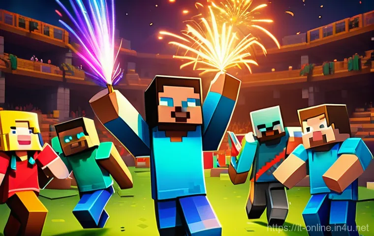 마인크래프트 서버 관리 방법 - **Prompt:** A vibrant, highly detailed scene showcasing a thriving and secure Minecraft world, juxta...