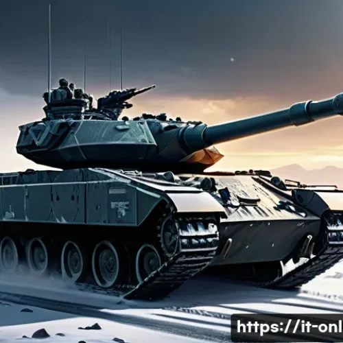 탱크 온라인 새로운 모드 - **A team of futuristic battle tanks executing a coordinated assault on a highly dynamic battlefield....
