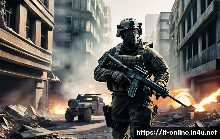 디비전2 빌드 조합 - A tactical urban soldier in modern combat gear, equipped with a balanced assault rifle and a high-mo...