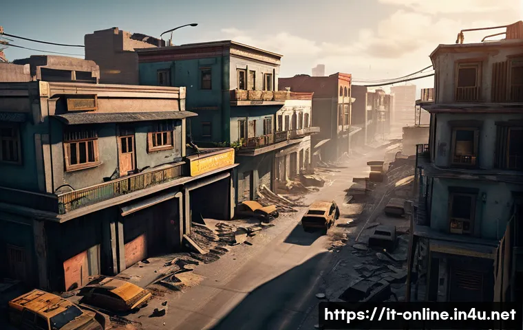 배틀그라운드 전략적 위치 - A dynamic urban battleground scene inspired by a popular PUBG city like Pochinki, featuring tightly ...