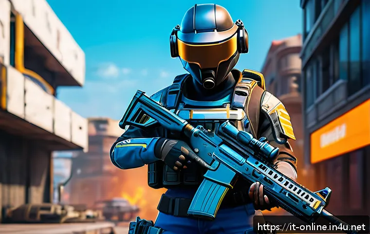 배그 스킨 시장의 숨은 비화 - A detailed digital illustration of a PUBG player character wearing a highly rare, limited-edition co...