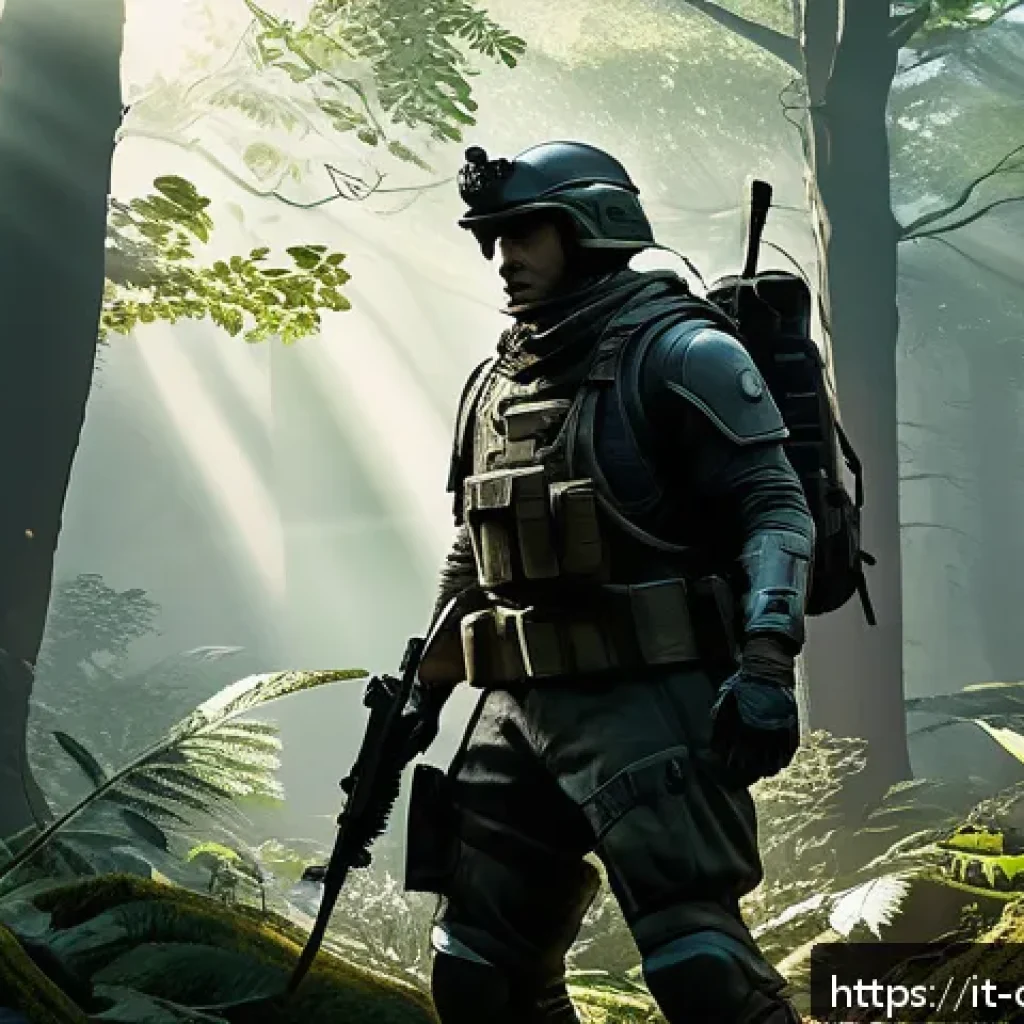 TPS와 FPS 차이 - A detailed third-person perspective action-adventure game scene featuring a heroic character wearing...