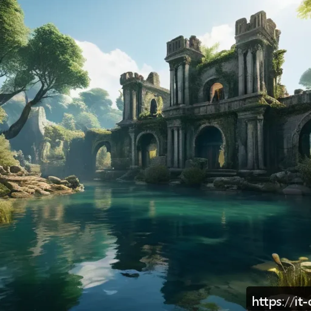 네오플 신작 게임 정보 - A breathtaking ultra-realistic fantasy game environment featuring dynamic ray tracing lighting effec...
